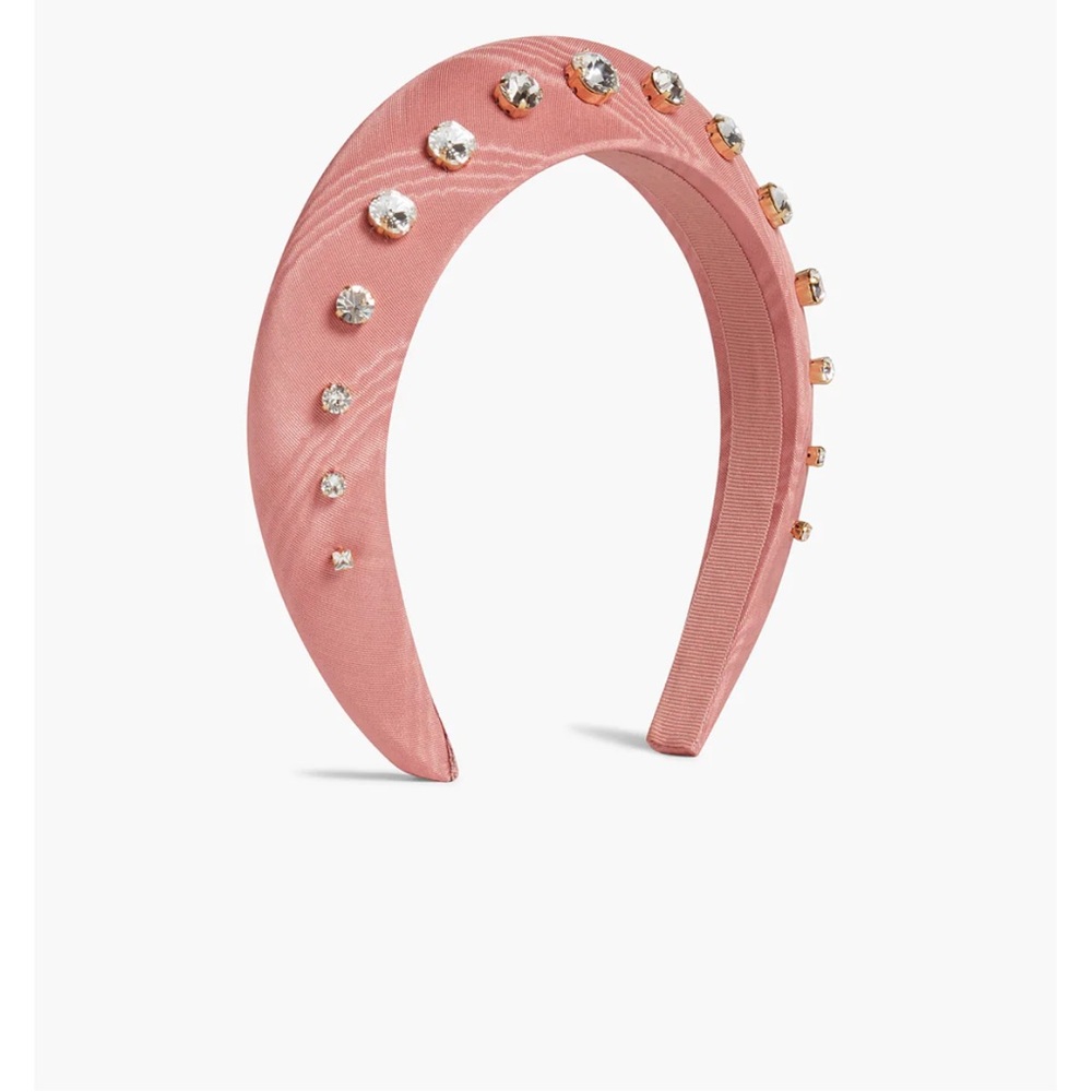 Hill House Home Jeweled Halo Headband, Pink Moiré